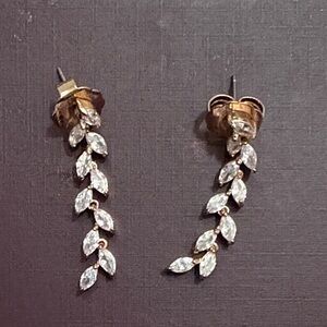 Gold and Silver Leaf Dangle Earrings